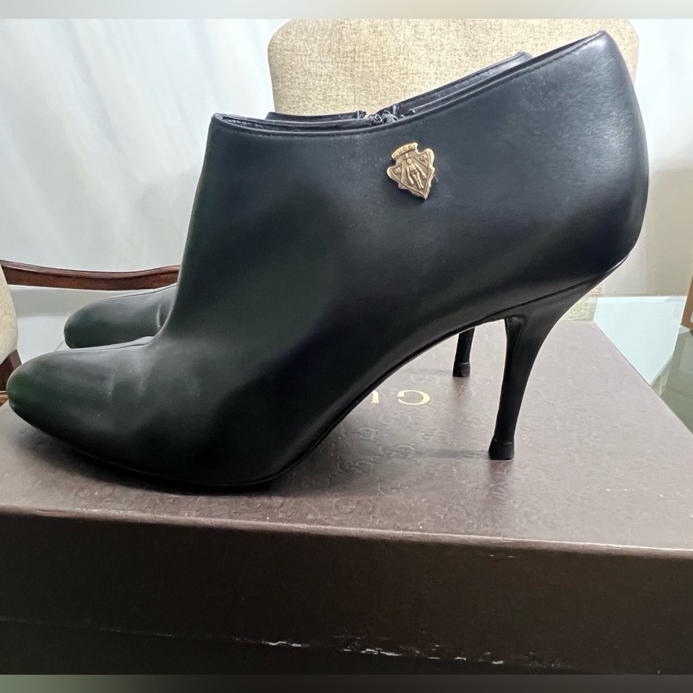 Gucci Black Leather Booties